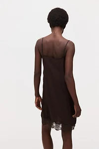 Lace-Trimmed Viscose Dress