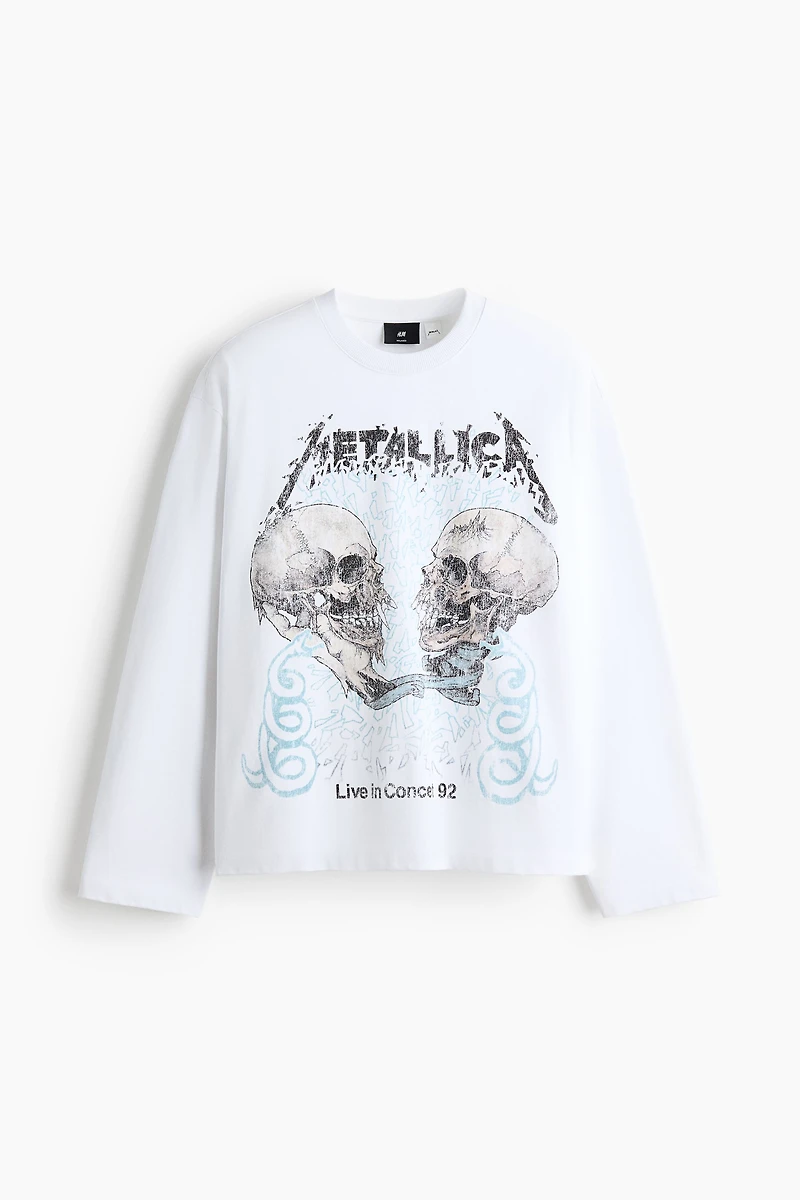 T-shirt à manches longues en coton imprimé