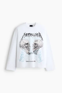 T-shirt à manches longues en coton imprimé