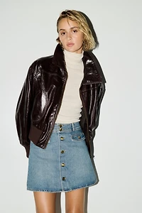 Minijupe trapèze en denim