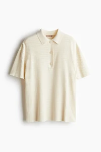 Polo en tricot pointelle