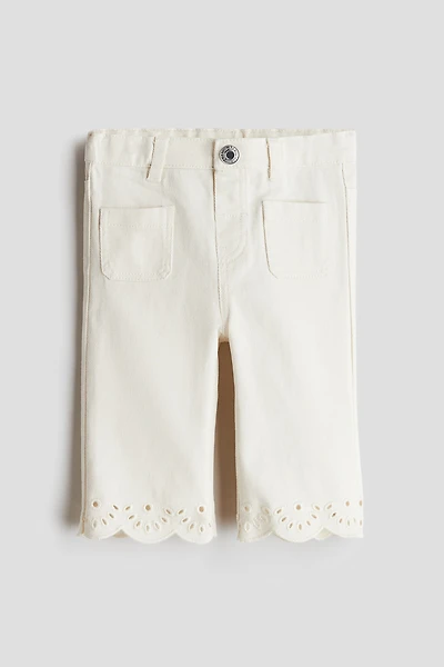 Flared Cotton Twill Pants