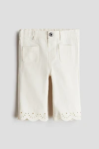 Flared Cotton Twill Pants