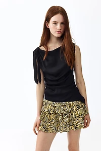 Tiered Viscose Mini Skirt
