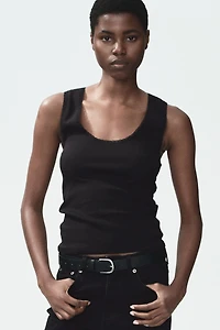 Lace-Trimmed Tank Top