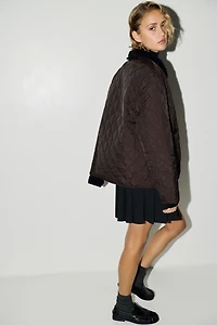 Quilted Jacket with Corduroy Collar