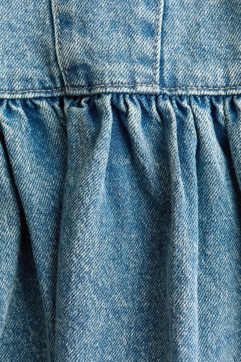 Denim Dress with Flared Skirt