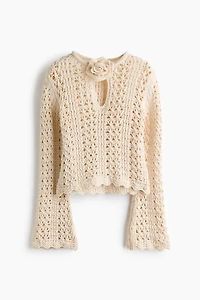 Appliquéd Crochet-Look Top