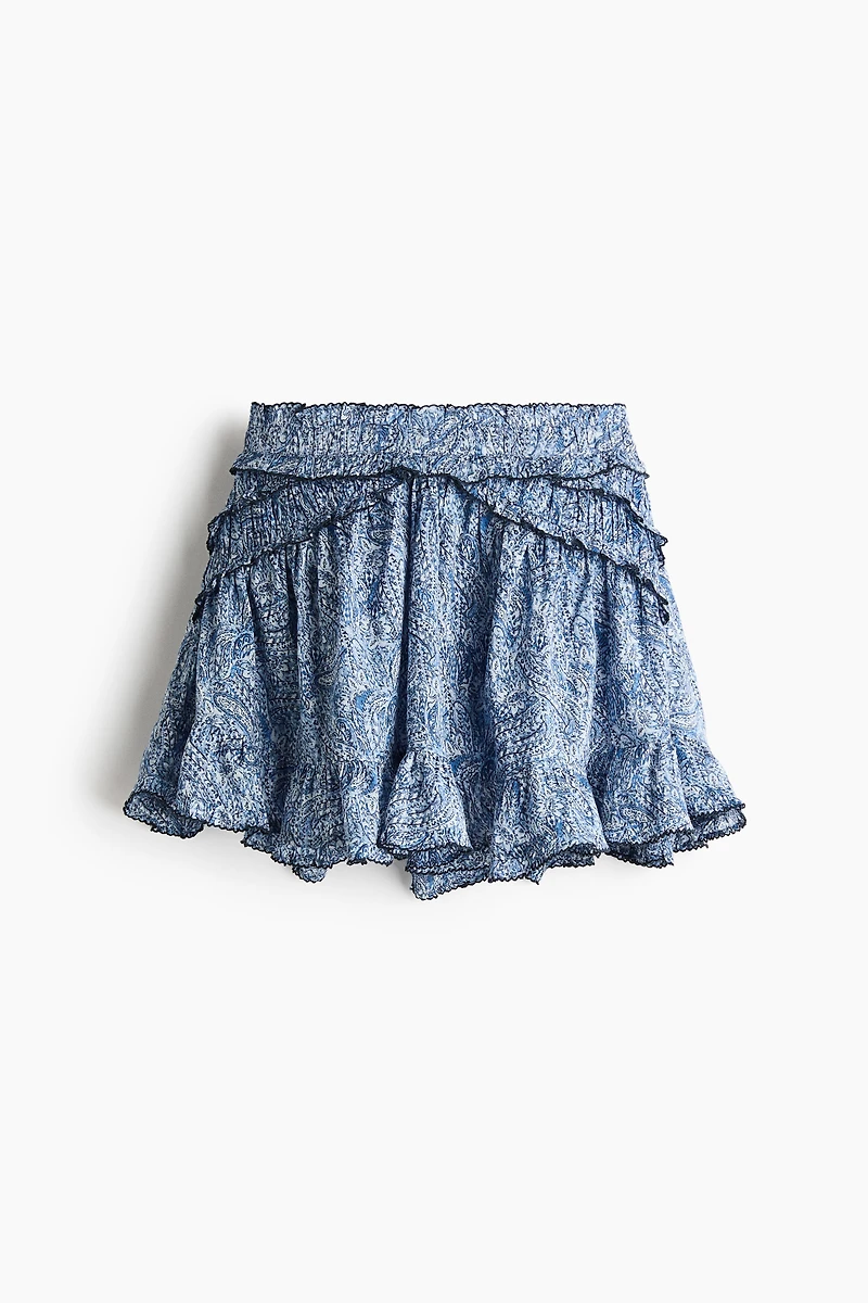 Jupe à volants plissés en coton