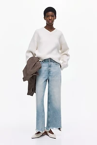 Wide High Waist Ankle Jeans