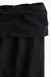 Foldover-Waist Linen-Blend Pants