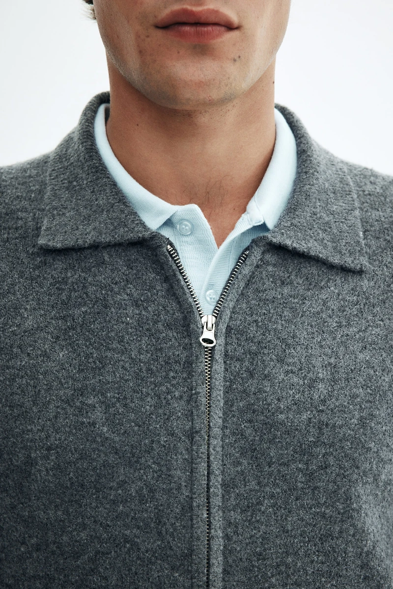 Regular-Fit Cardigan with Collar