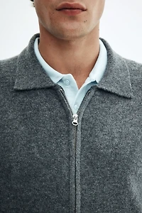 Regular-Fit Cardigan with Collar