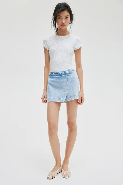 Denim Wrap Skort