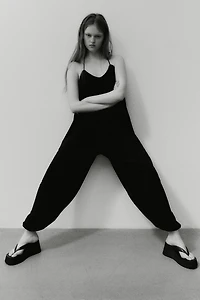 Balloon-Leg Strappy Jumpsuit