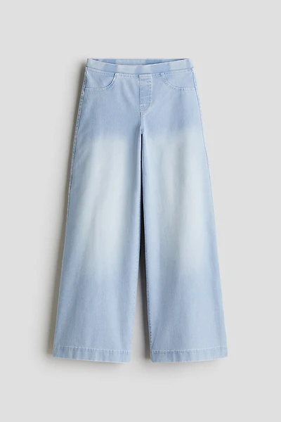 Wide-Leg Denim-Look Pants