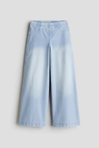 Wide-Leg Denim-Look Pants