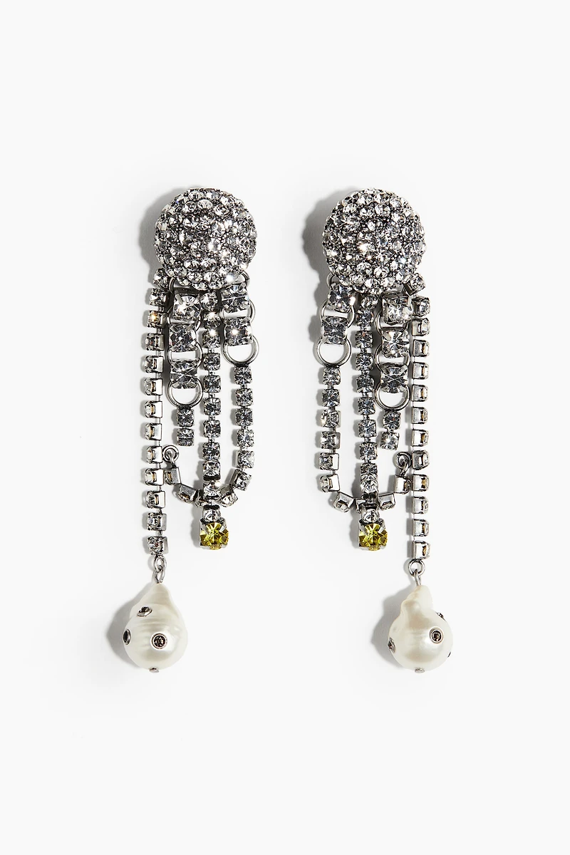Rhinestone Clip Earrings