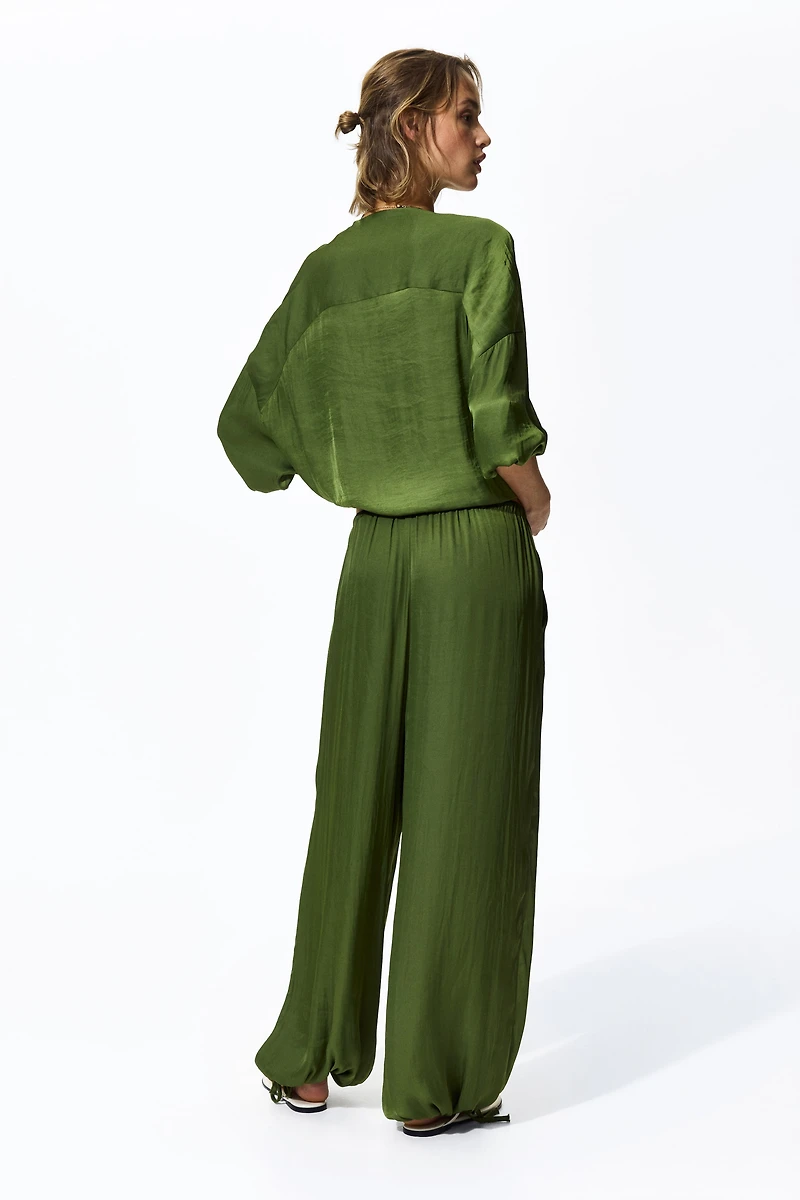 Drawstring-Detail Pull-On Pants