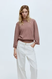 Haut scintillant en tricot fin