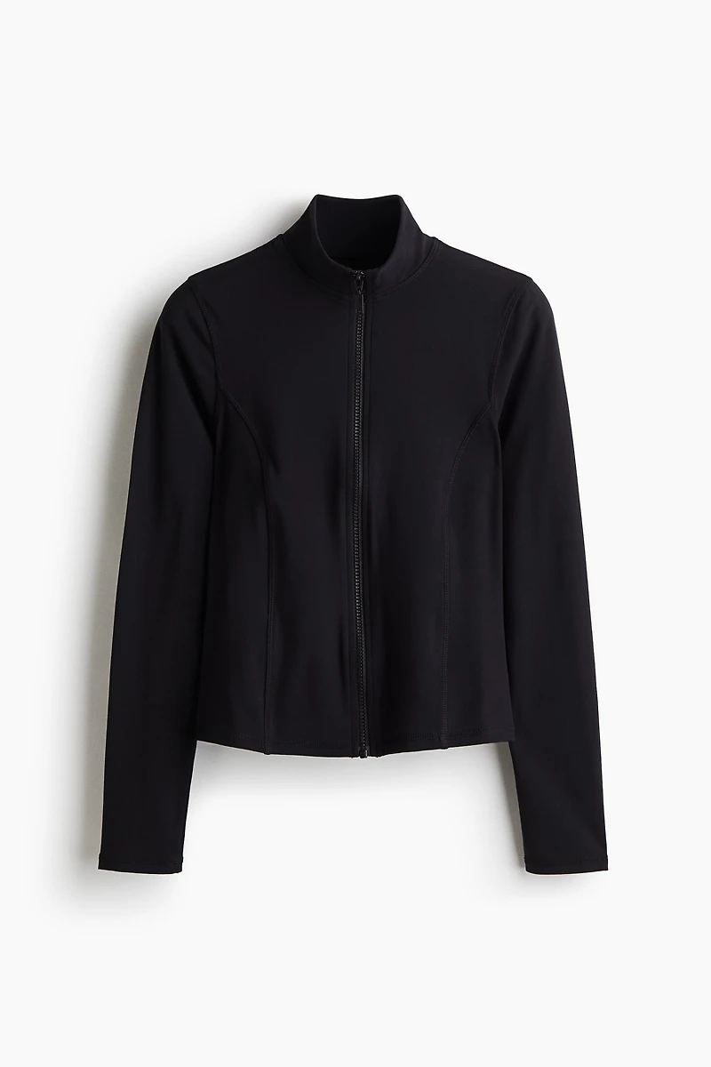 Jersey Top with Full-Length Zipper