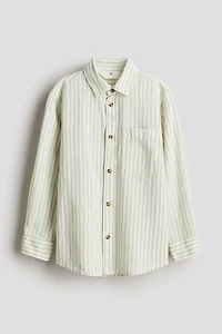 Long-sleeved Linen-blend Shirt