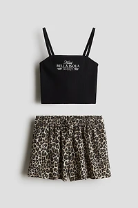 2-Piece Strappy Top and Shorts Set