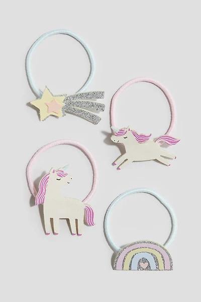 4-Pack Appliquéd Hair Elastics