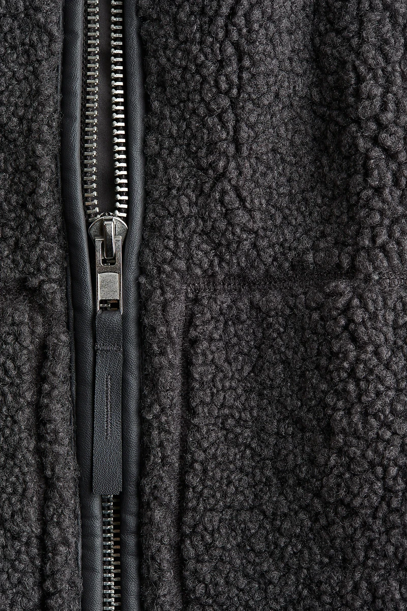 Loose-Fit Teddy Fleece Jacket