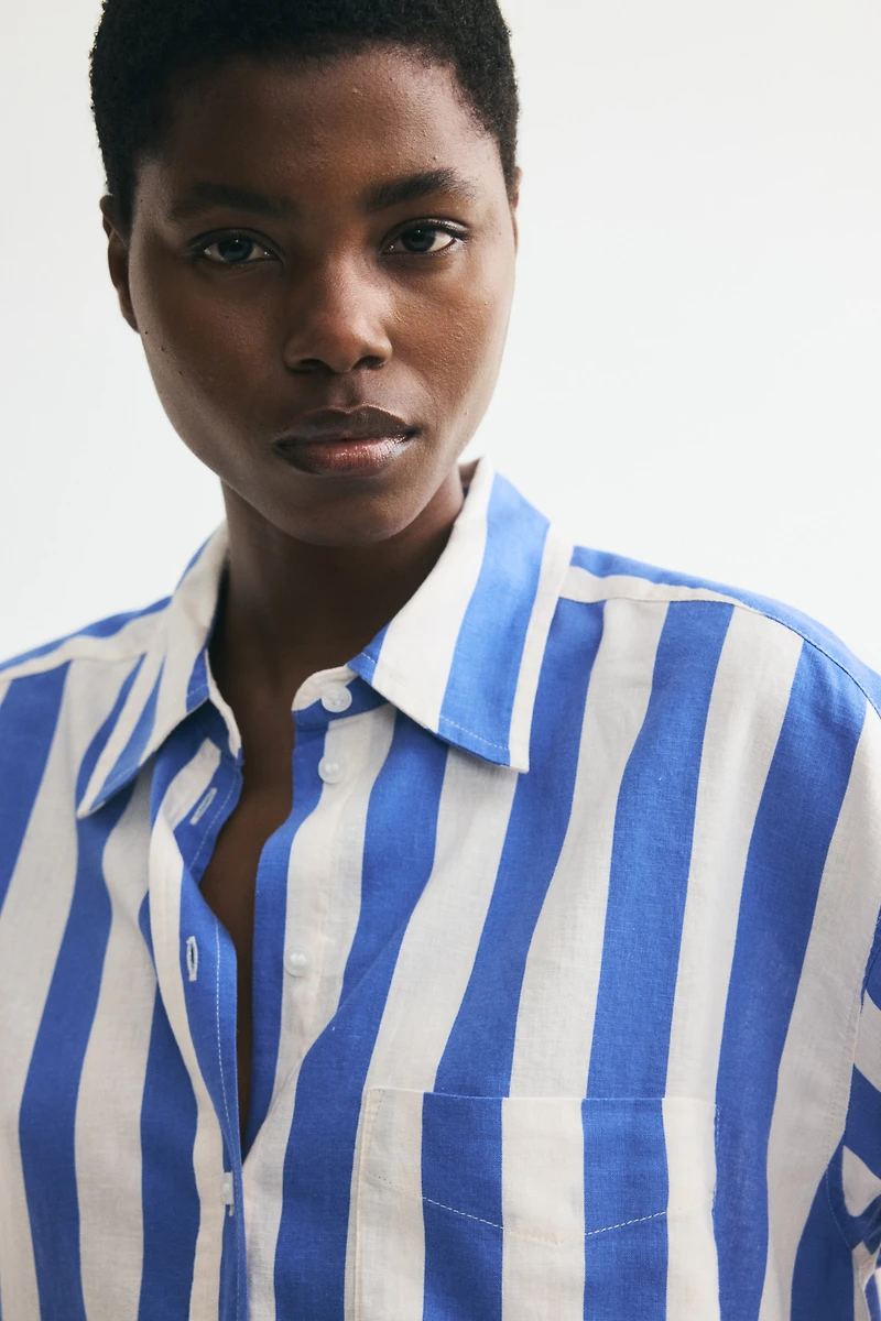 Oversized Linen-Blend Shirt
