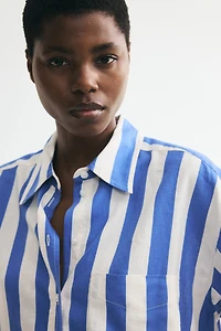 Oversized Linen-Blend Shirt