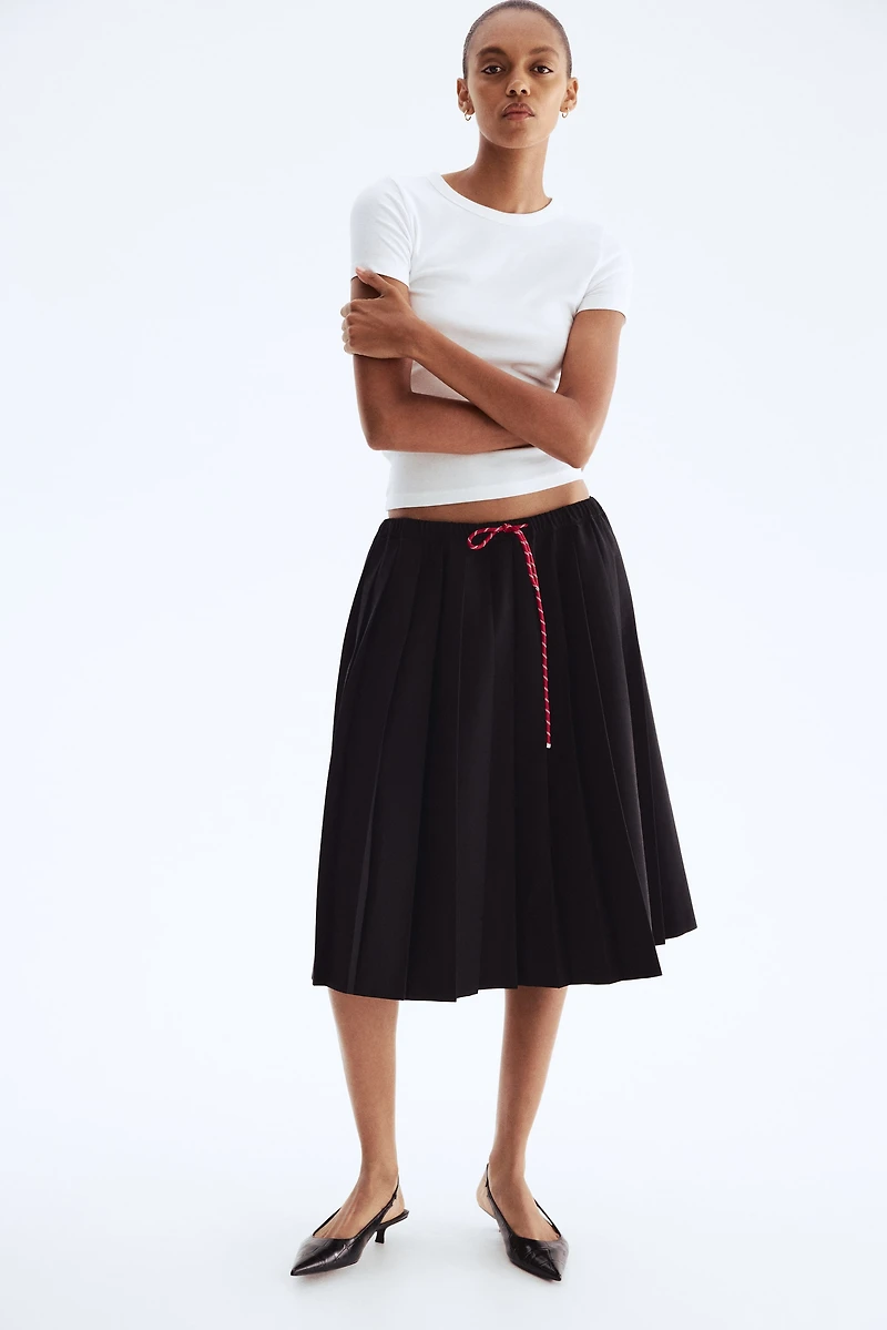Jupe plissée avec cordon de serrage