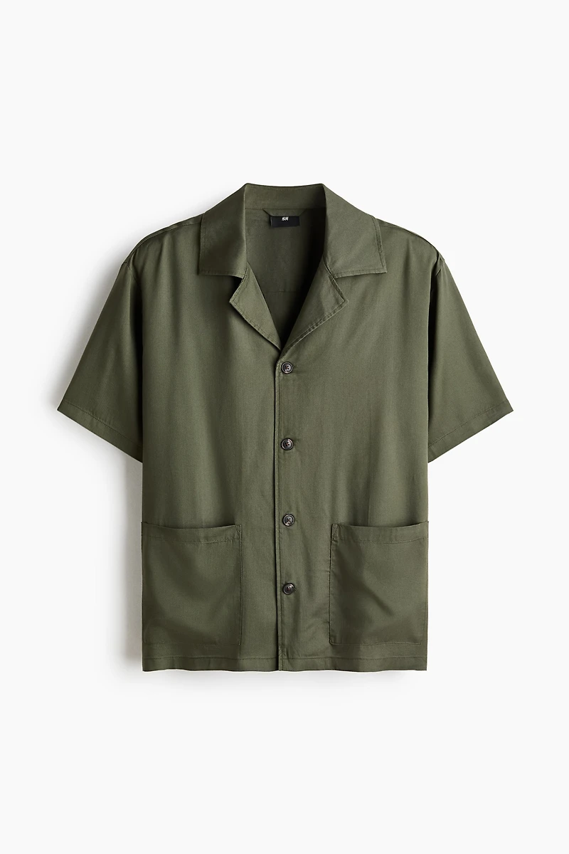 Chemise décontractée à col cubain