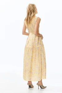 Patterned Flared-Skirt Dress