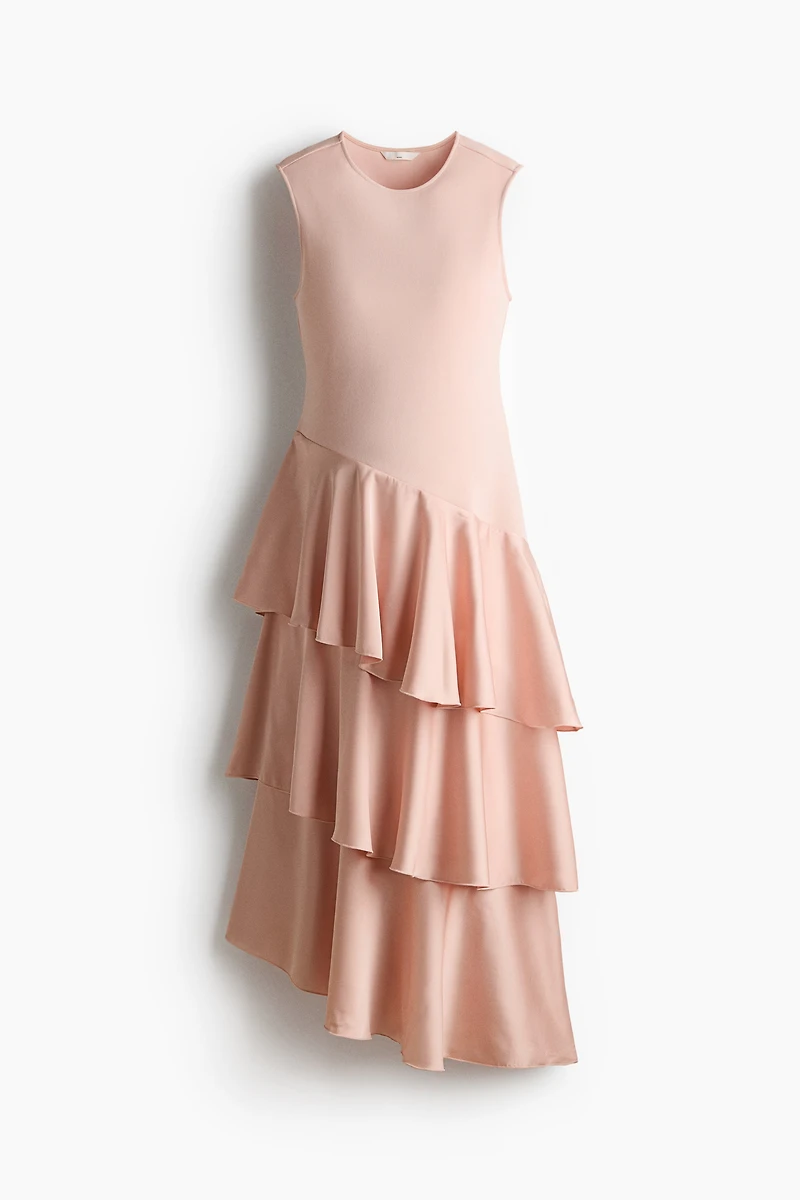 MAMA Ponte Dress with Satin Skirt