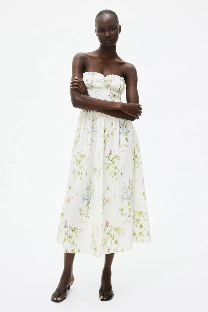 Robe avec corsage smocké
