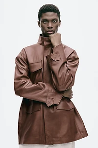 Leather Cargo Jacket