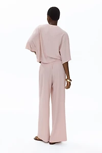 Wide-cut Pull-on Pants