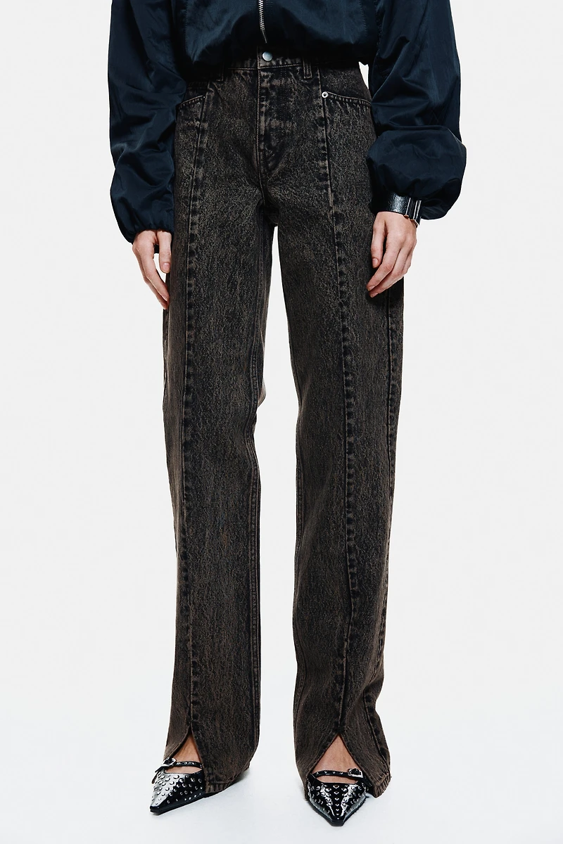 Slit-Hem Jeans
