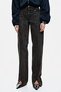 Slit-Hem Jeans