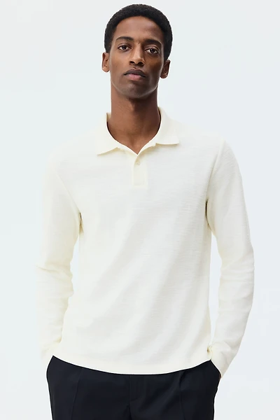 Slim-Fit Long-Sleeved Polo Shirt