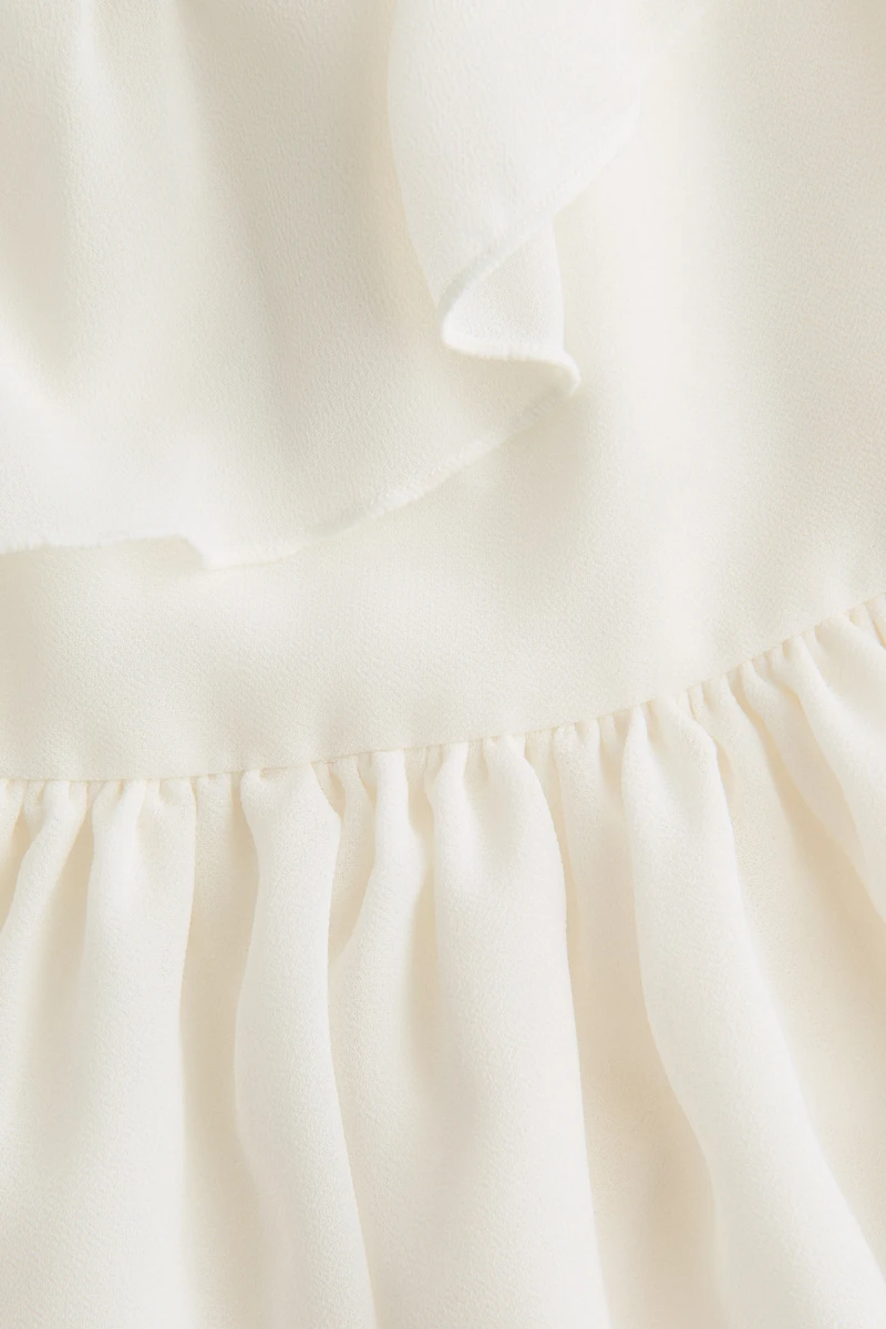 Flounced Tie-Front Blouse
