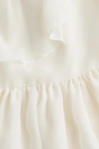 Flounced Tie-Front Blouse