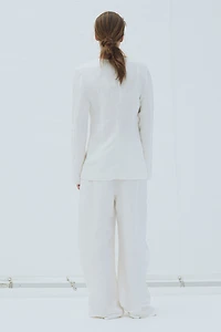 Tie-Front Linen-Blend Jacket