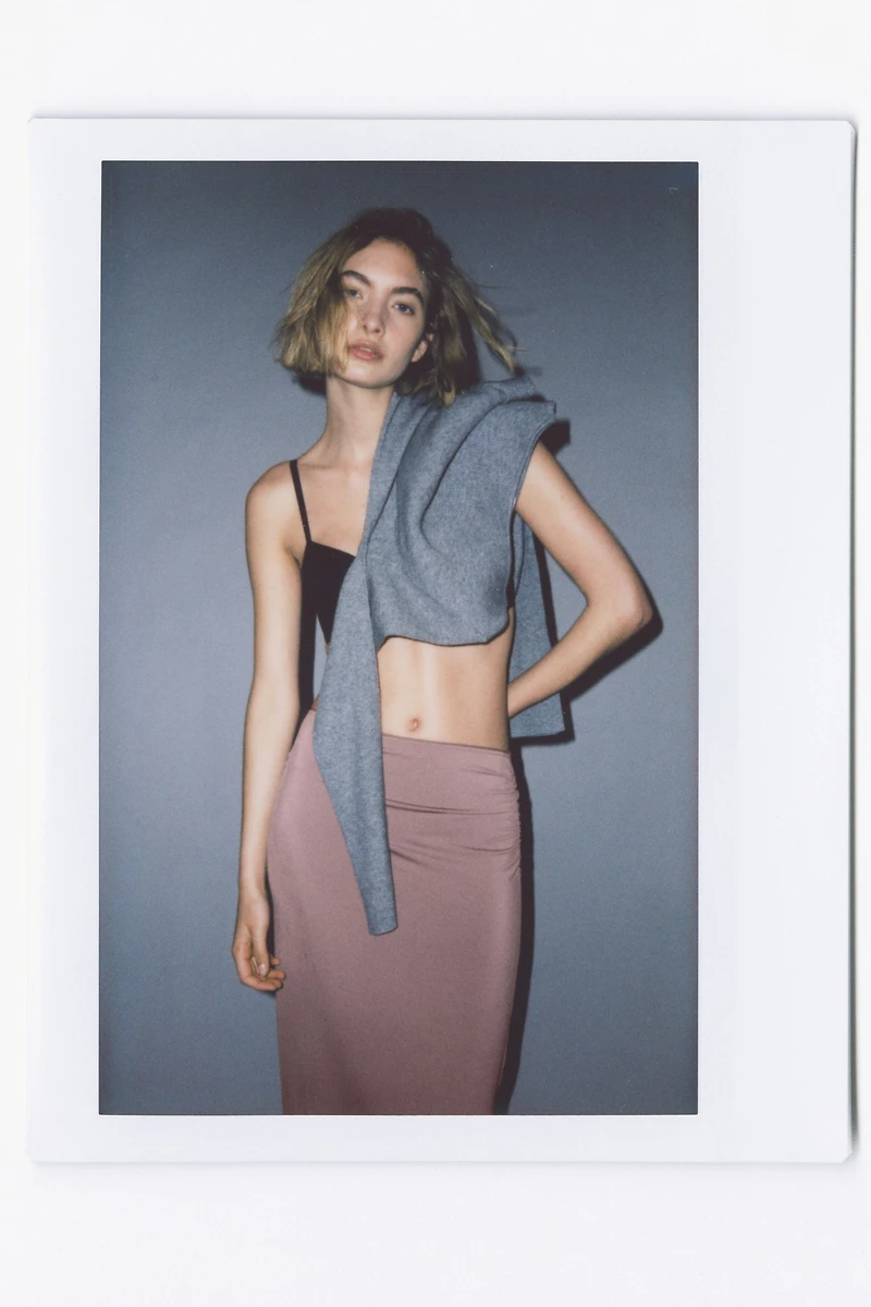 Draped Midi Skirt
