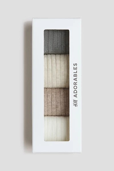 4-Pack Rib-Knit Socks