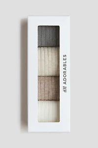 Lot de 4 paires chaussettes en tricot côtelé