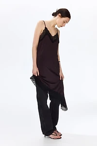 Lace-Trimmed Slip Dress