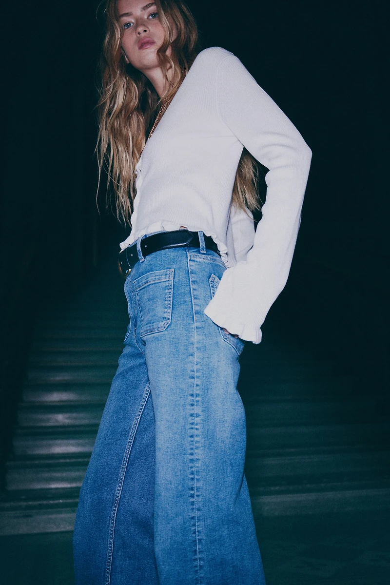 Ruffle-Trimmed Cardigan