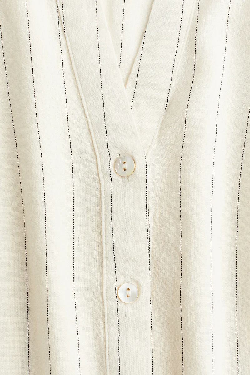 Linen-Blend Sleeveless Shirt